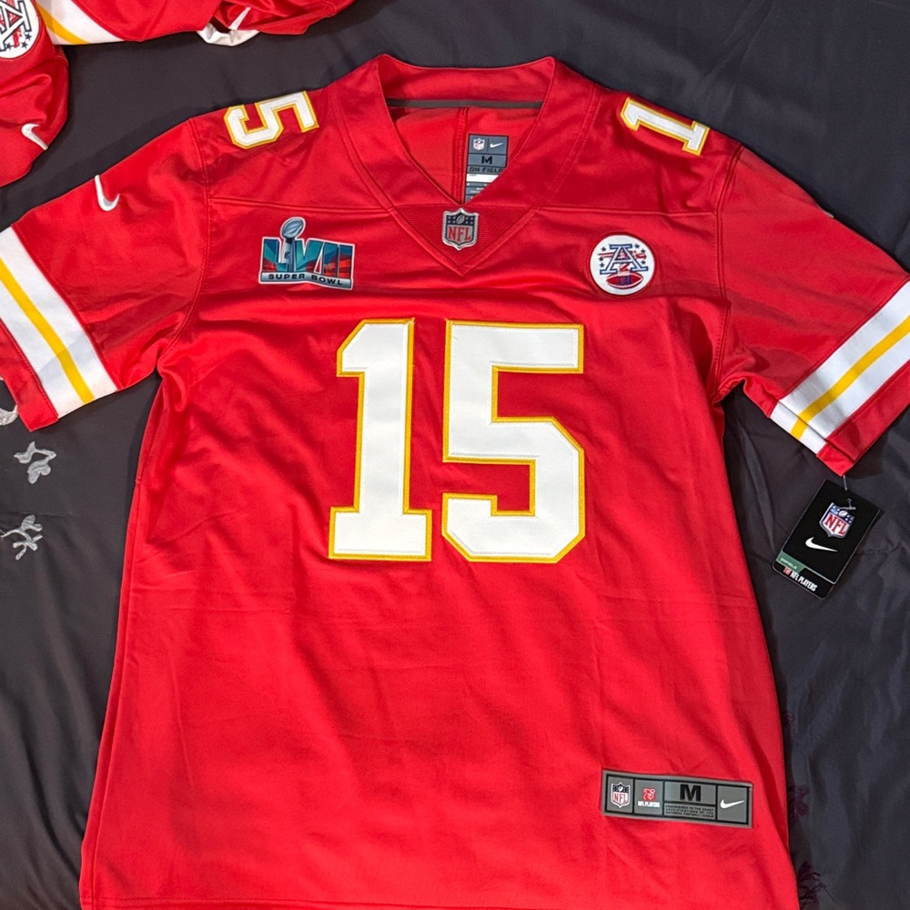 Nike KC Chiefs Mahomes Red and White Football Jersey